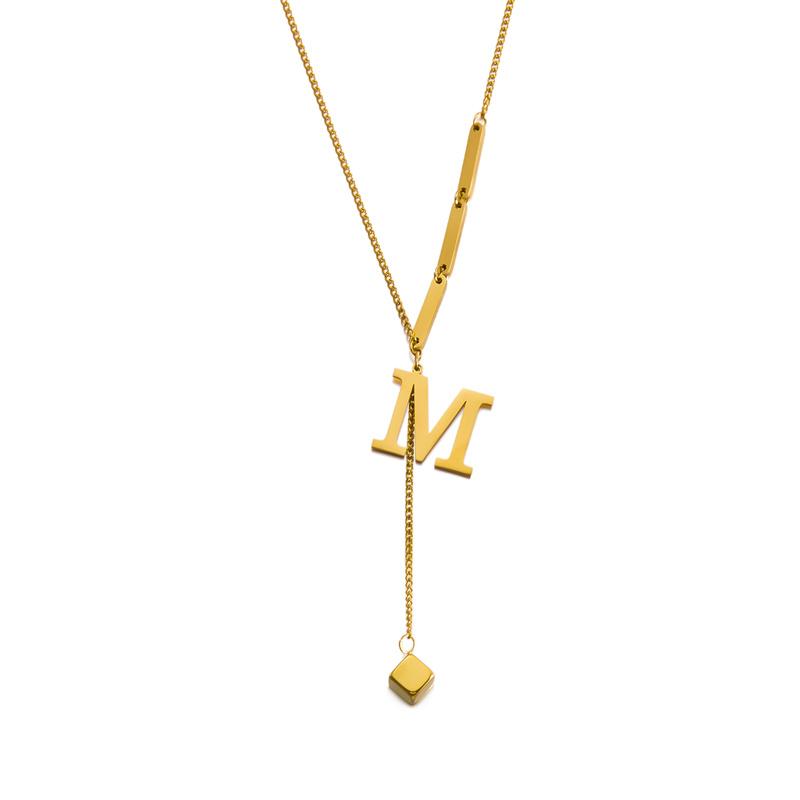 316L Edelstahl A-Z Anfangsbuchstabe Anhänger Halskette für Frauen Kette Alphabet Schlüsselbeinketten Geburtstags Schmuck Geschenk