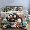 Traditional Hairpiece Kimono Set Multiple Sizes Kid'S And Adults' Bedroom Exquisite 3Pc Bedding Set, Gift