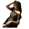 Seductive Plus Size Off-Shoulder Transparent Nightgown Lingerie Set
