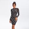 Elegant Nightclub Long-Sleeve Hot Drilling Dress for Women