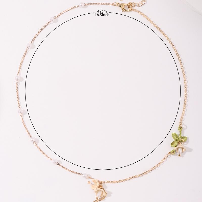 Forest Style Small Fresh Flower Pendant Necklace Women's Clavicle Chain Simple Temperament Party Gift for Girlfriend Mother