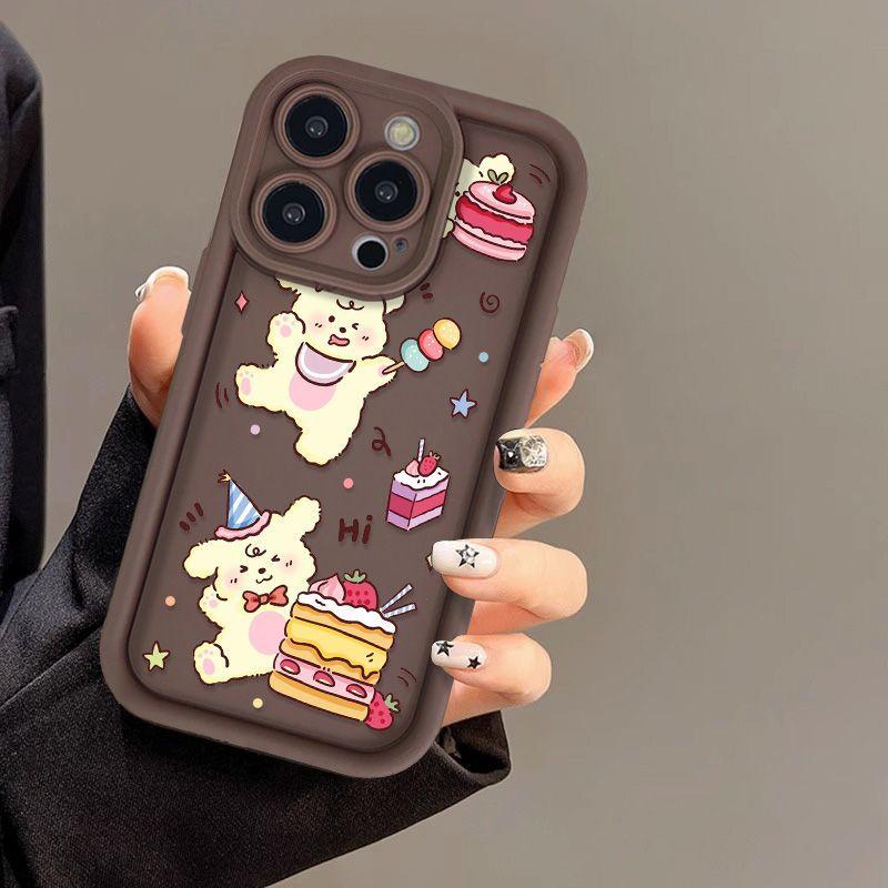 Cake Line Puppy for iPhone17PorMax Phone Case 14 Apple 13 Frosted 12/15 All Inclusive