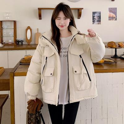 Locker sitzender Wintermantel für Damen im koreanischen Stil, mittellange Daunenjacke aus Baumwolle
