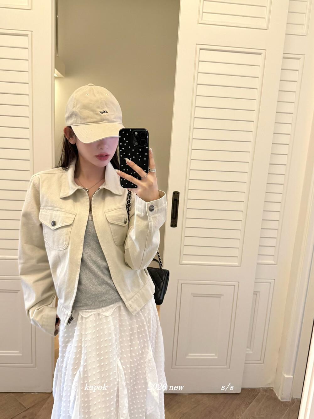 

Джинсовая куртка с thirteen rows [KAPOK] на раннюю весну, с двойным карманом на молнии 26601 Small абрикосовый света