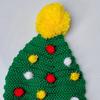 Christmas Knitting Hat Red Green Patchwork Color Knitted Wool Ball Decoration Holiday Hat Festive Party Wear