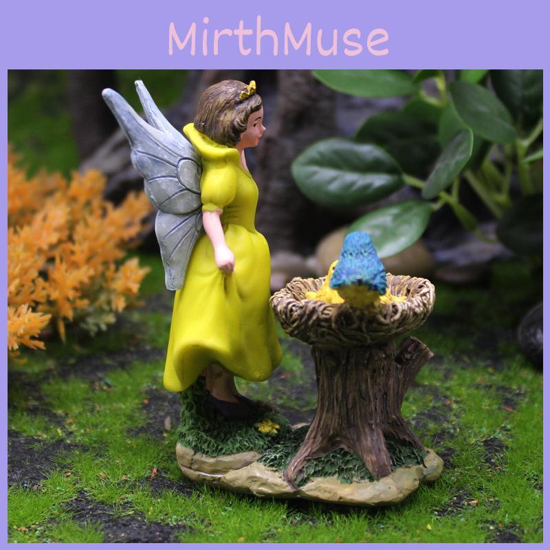 Garden Fairy Resin Ornament With Princess And Bird For Event Decor And Gifts