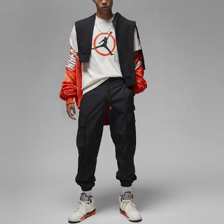 Jordan Solid Color Logo Joggers with Drawstring Men Bottoms Black DV7580-010