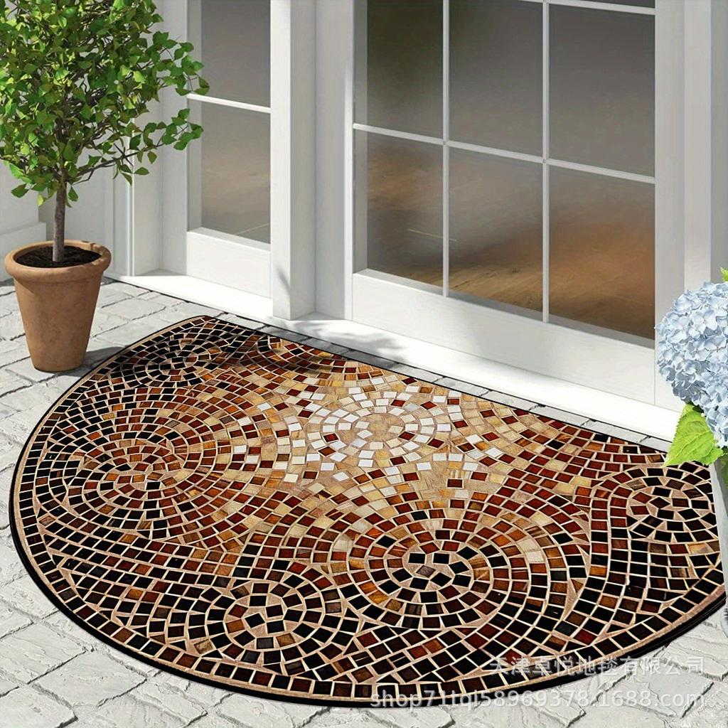 WTEMPO Half Circle Carpet Entrance Mat Dustproof and Dirt Resistant Mat