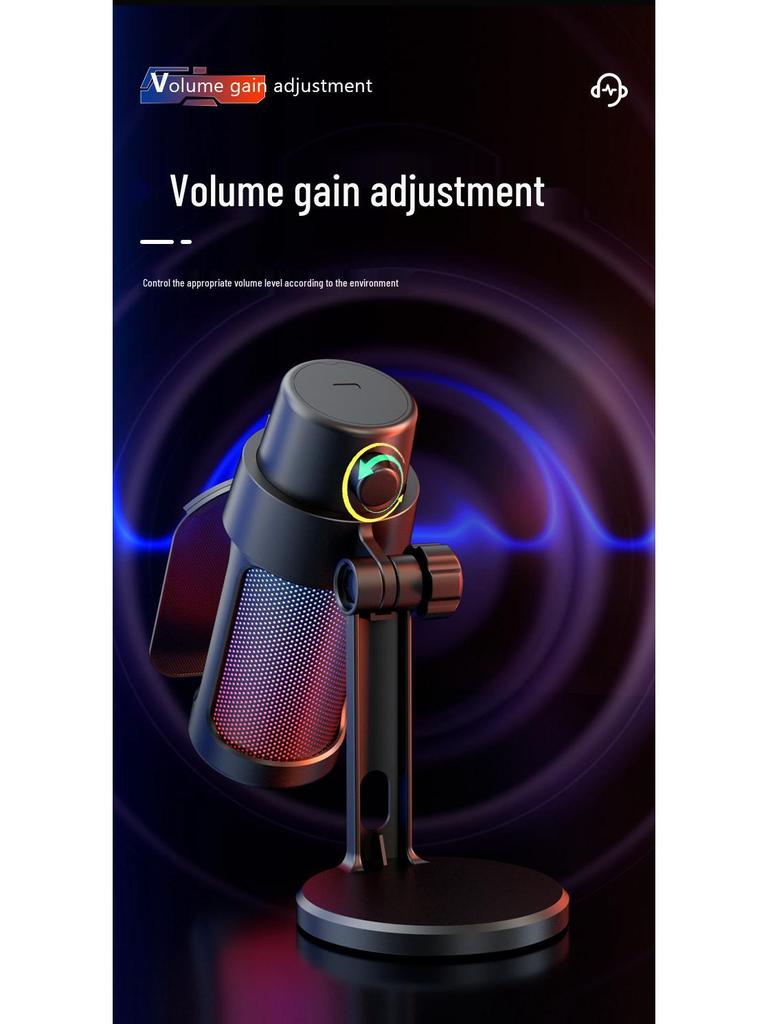 M8 RGB Esports Gaming Microphone – USB Condenser Mic for Live Streaming and Recording