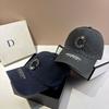 Paris Fashion Heavy Industry Rhinestone Letter C Baseball Cap Plus Casual Personality Washed Ripped Cap