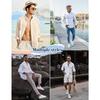 Men Stand Collar Solid Long Sleeve Shirt, Cotton Linen-like Breathable Casual Shirt Cross-border Men Top
