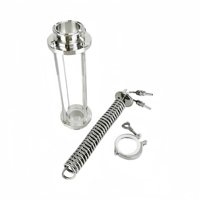 

2 OD64mmTri-clamp Distiller Cooling Coil With 2 Sight Glass Diopter,Dephlegmator Device, Reflux,Condenser,Sanitary Steel 304 2