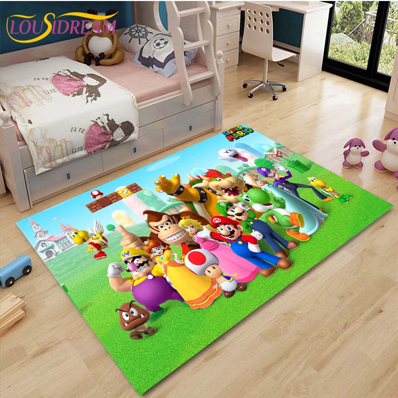 Mario Bros Anime Teppich Wohnzimmer Schlafzimmer Nachttisch Matte Japanisches Arbeitszimmer Computer Stuhl Home Fashion Bodenmatte Bereich Teppich