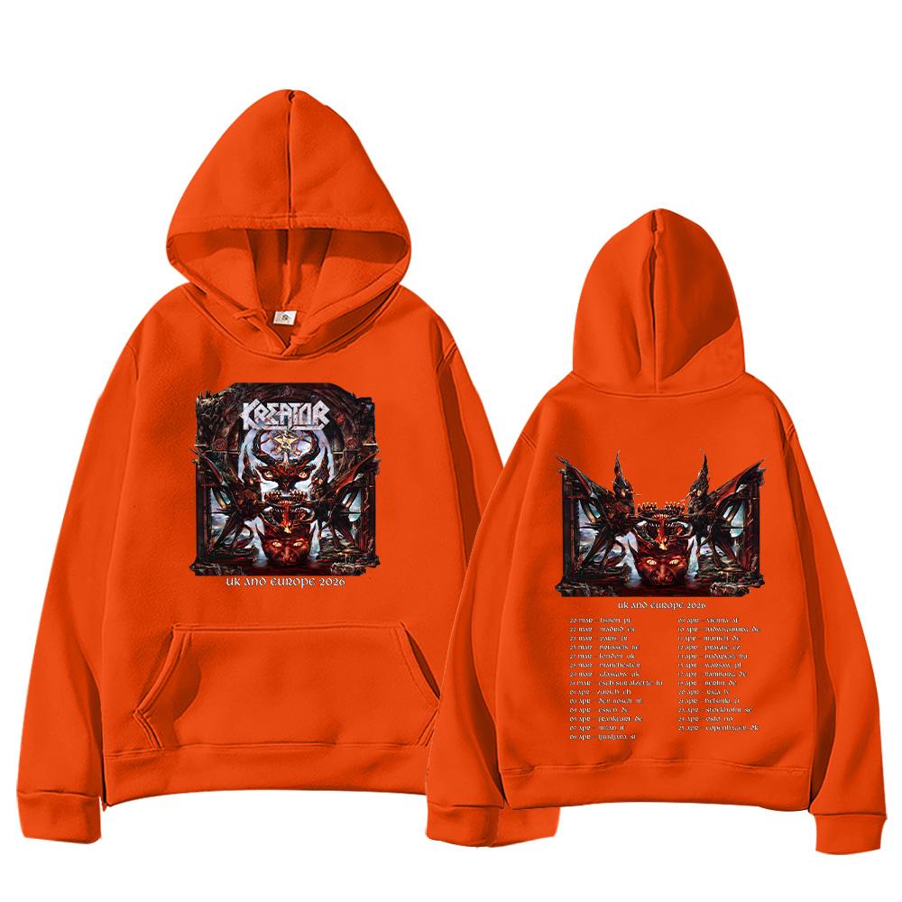 

Толстовки з капюшоном Kreator Thrash Metal Band Pullovers Music Sweatshirt Унісекс Одяг Streetwear XL помаранчевий
