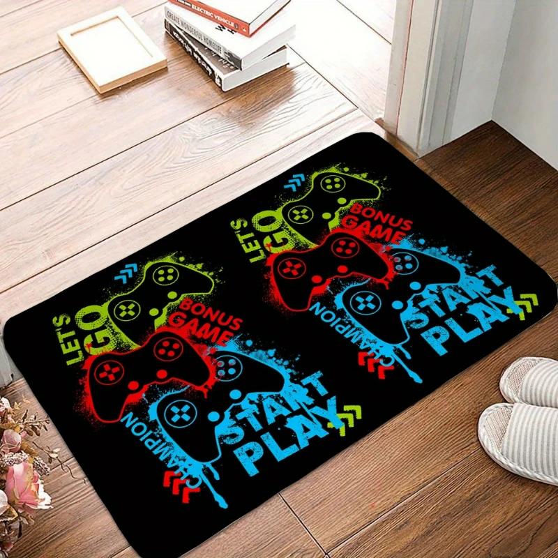 Gamepad Pattern Carpet for Living Room Bathroom Decoration Non-Slip Game Controller Large Area Rug Bedroom Play Room Floor Mat