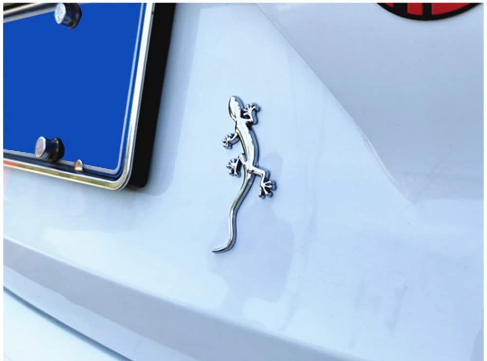 [Plusdo] 3D Sticker 3D Car Emblem Gecko Lizard Gecko Silver