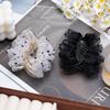 1pc High End Printed Chiffon Wrinkling Clip, Large New Year's Hair Clip, Back of the Head Hair Bun, Shark Clip Hair Accessory