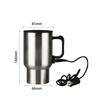 450ml Fahrzeug Beheizter Kaffeebecher mit Zigarettenanzünderstecker Edelstahl Heißwasserflasche 12V zum Erhitzen von Wasser, Kaffee und Tee