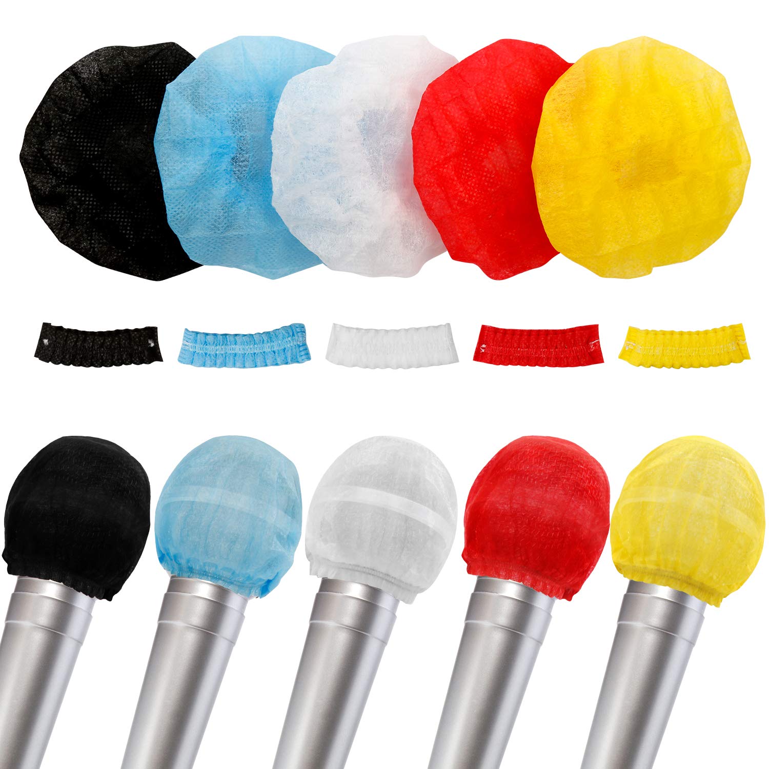 

MOZOWO Disposable Microphone Covers, Noise Reduction for Karaoke, Microphone Covers, Microphone Sponges, 200 Pieces, 5 Colors