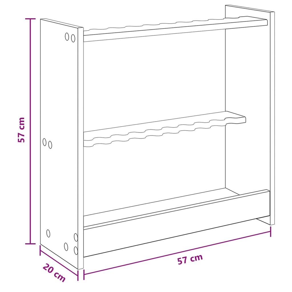 Billiard Cue Stand Particleboard 60 x 20 x 57 cm White
