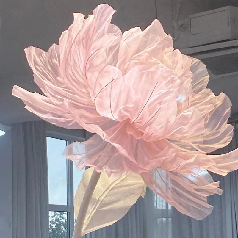 Peony Flower Atmosphere Flower Lamp Decorative Flower Creative Silk Eugen Floor Lamp Living Room Finished Product Pure Handmade