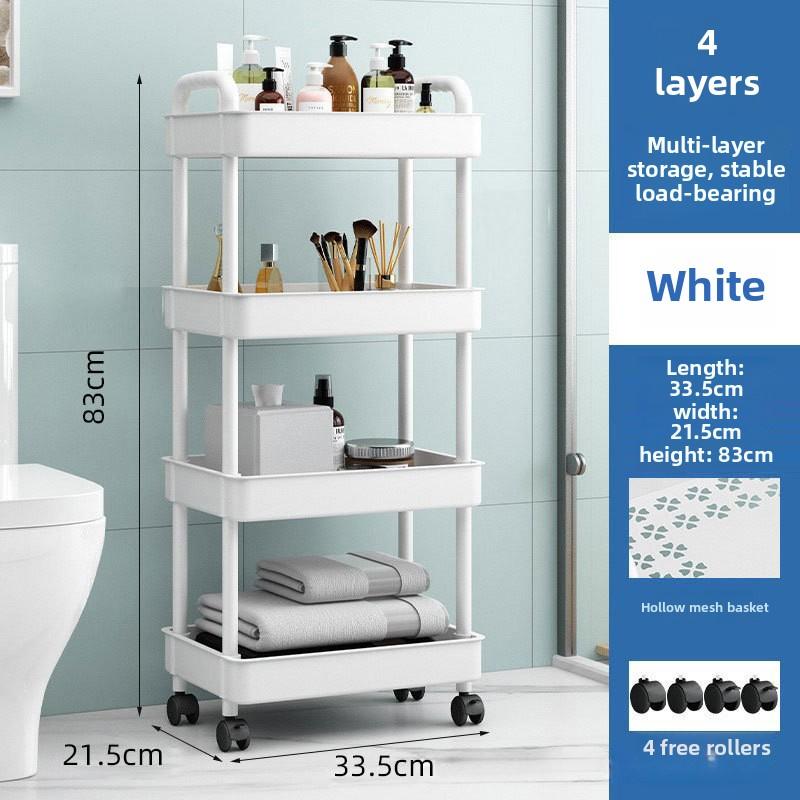 3 - Tier Utility Rolling Cart with Reinforced Handles:Versatile for Kitchen, Bathroom,Craft Room & More,Ideal for Multiple Rooms