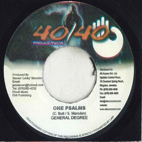 

7inch Record GENERAL DEGREE One Psalms NONE 4040 PRODUCTI Jamaica Reggae Ska Dub Used