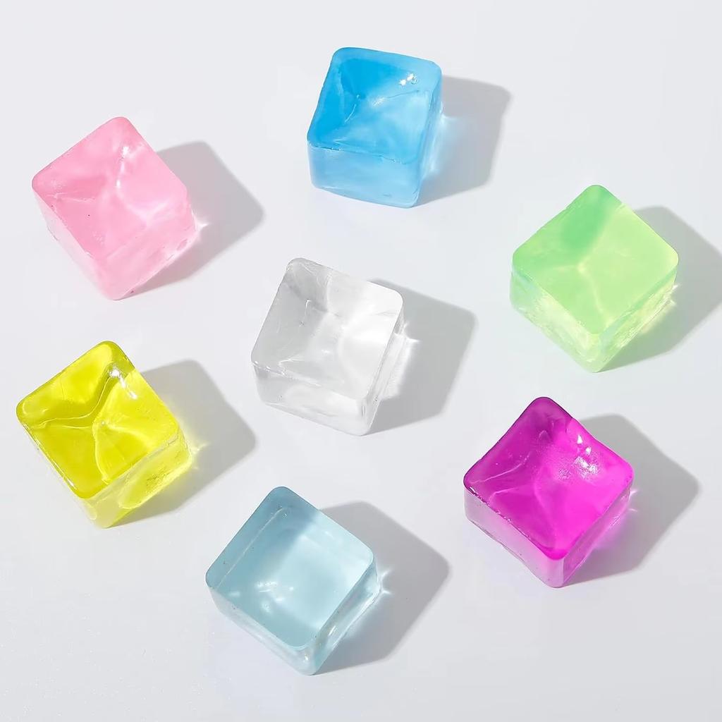4 Rozmiary Zabawki do Ściskania Odstresowujące Kostki Lodu - Miękkie Zabawki Sensoryczne na Lęk i Nerwowe Ruchy - Upominki Imprezowe dla Dzieci i Dorosłych