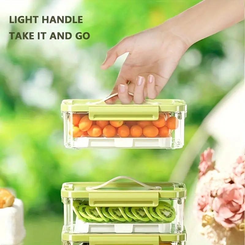 Storage Container, 35.1Oz Portable Fresh Food Box with Lid, Transparent Fruit Bento Box, Sealed Fresh-Keeping Box