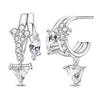 925 Silber Sexy Hängende Ohrringe Schmetterling Schleife Herz Blume Muschel Perle Edelstein Bling Set für Damen Ohrstecker Geschenk Feiner Schmuck