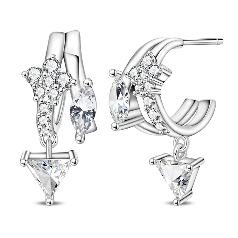 925 Silber Sexy Hängende Ohrringe Schmetterling Schleife Herz Blume Muschel Perle Edelstein Bling Set für Damen Ohrstecker Geschenk Feiner Schmuck