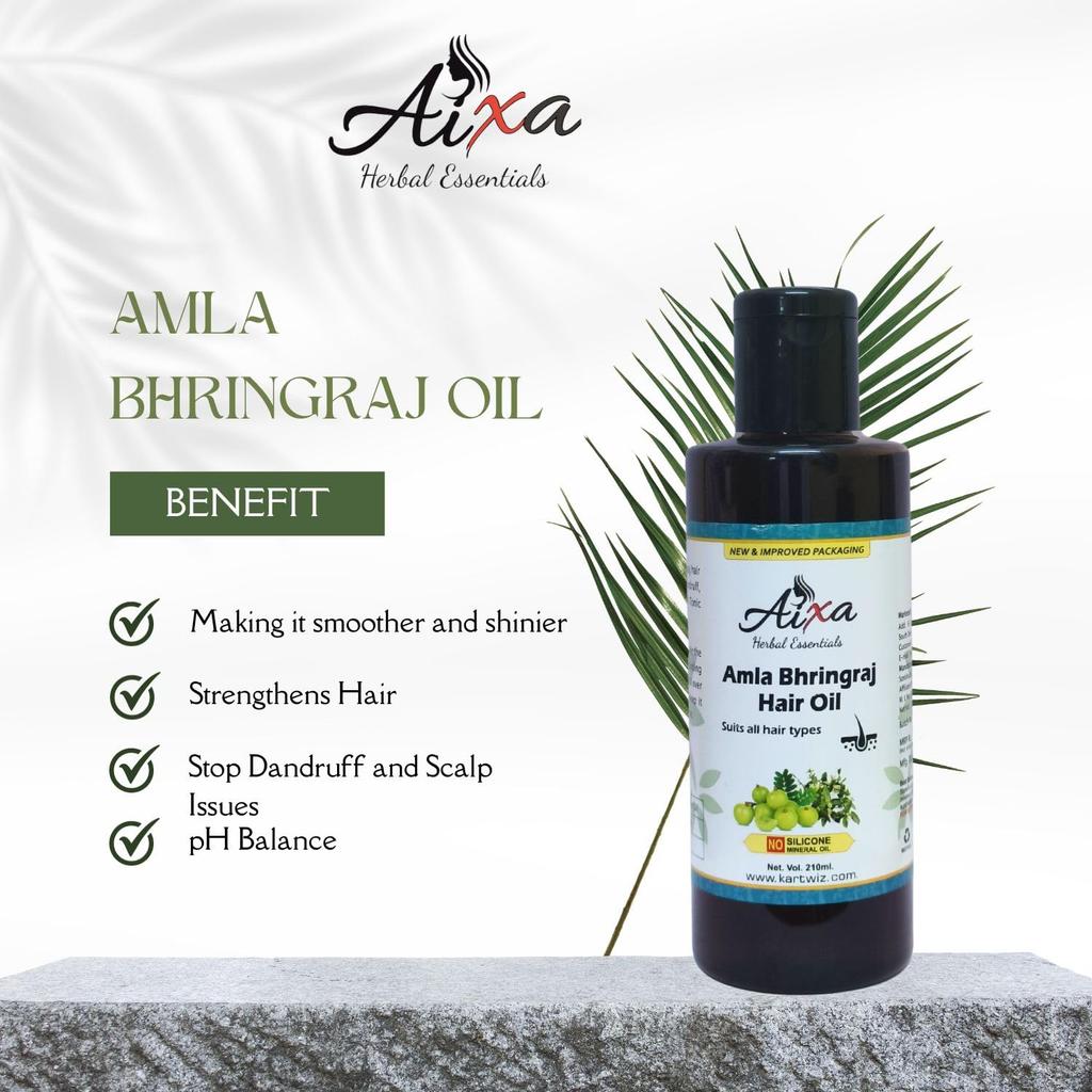 Herbigiri Khadi Amla & Bhringraj Haaröl | Ayurvedisches Haarwachstum & Kopfhautpflege | Kontrolliert Haarausfall, Stärkt die Wurzeln & Verleiht Glanz | Parabe