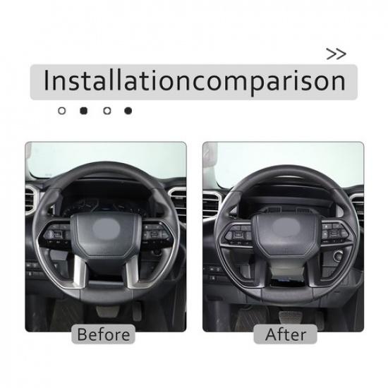 Matte Black Interior Steering Wheel Button Frame Trim For Toyota Tundra -24