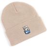 Pocket Cute Cat Print Knit Cap Beanie, Print Pompom Beanies Hip Hop Versatile Elastic Slouchy Knitted Cap Beanie