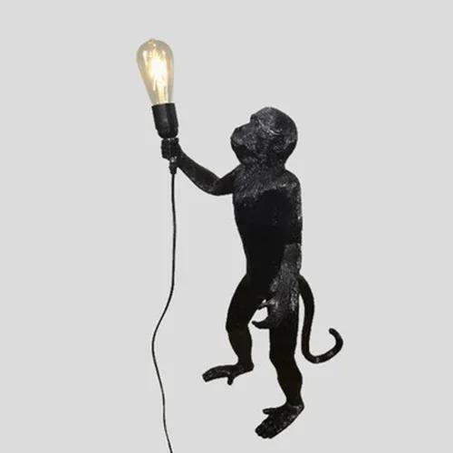 Nordic Creative Hemp Rope Pendant Pendant Light Resin Monkey Light Bedroom Children's Room Home Decoration Ceiling Pendant Lamp
