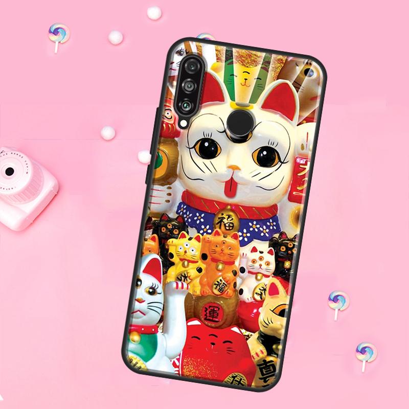 Japanese Lucky Cat Art For Huawei Nova 12s 12i 8i 11i 9 10 SE Y60 Y70 Y90 Y72 Y73 Y61 Y91 P60 Pro P30 P40 Lite Case