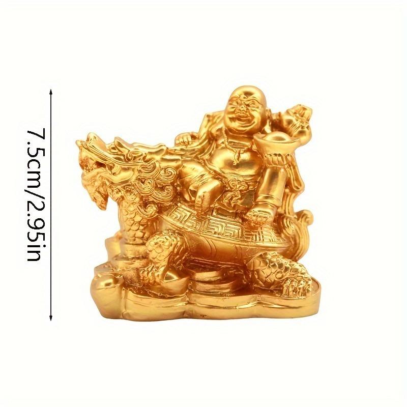Resin God Of Wealth Laughing Buddha Statue, Modern Art Sculpture,Feng Shui Dragon Turtle Decoration Figurines Statue