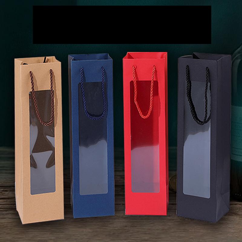 5Pcs Multi-Color Red Wine Packaging Gift Bags Thickened Not Easy To Break Party Gift Bags Family Dinner Wine Or Beer Packaging