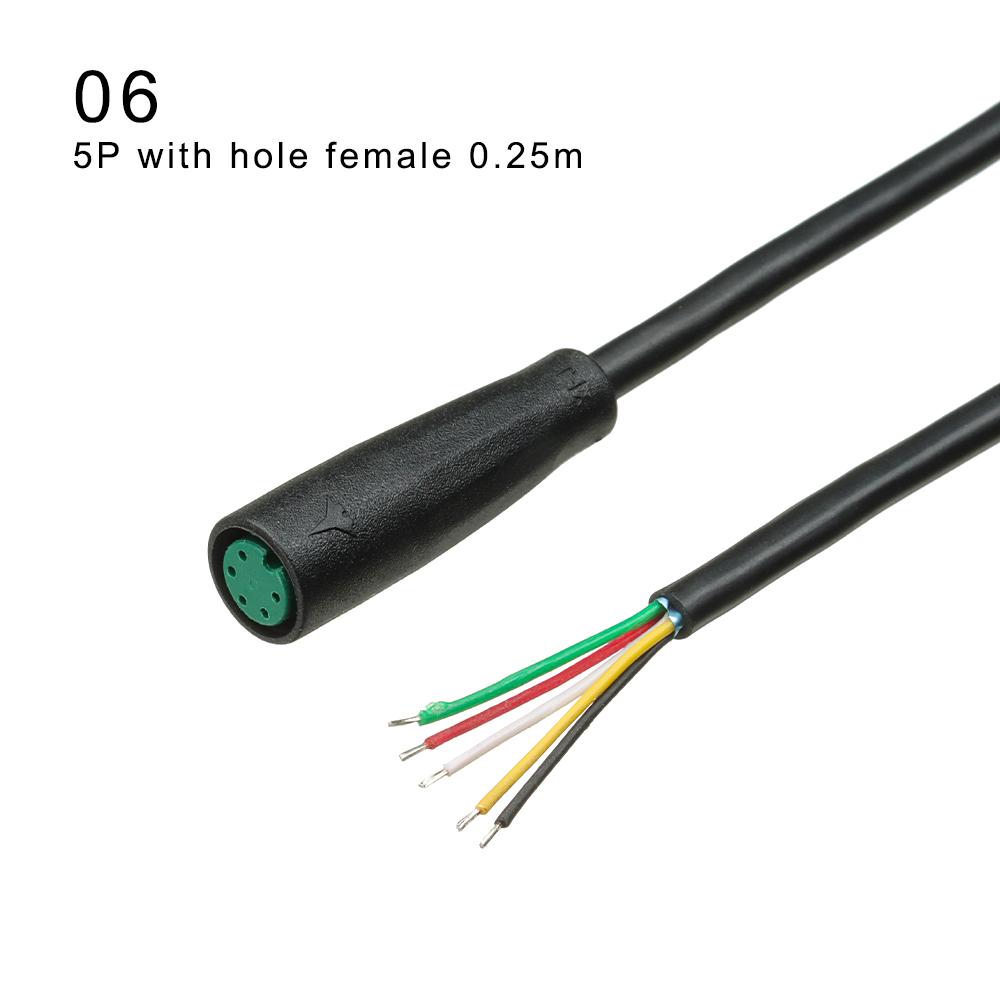 Black 9mm For Ebike Bafang Optional Cable 2/3/4/5/6Pin Cable Display Pin Waterproof Connector Base Connector