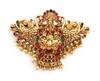 Small Size Hair Clips for Women and Girls Antique Gold Color Finish Center Clips with Colorful Stones (pack of 1) Traditional Back Clips Hair Pins