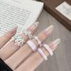 Yunjian Streamer Sweet Wind Niche Design Butterfly Flower Ring Female Enamel Hollow Stacked Ring Tide