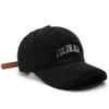 Autumn Winter Vintage Letters Embroidery Baseball Caps Women Artificial Lamb Wool Warm Hats Plush Versatile Street Tide Cap New