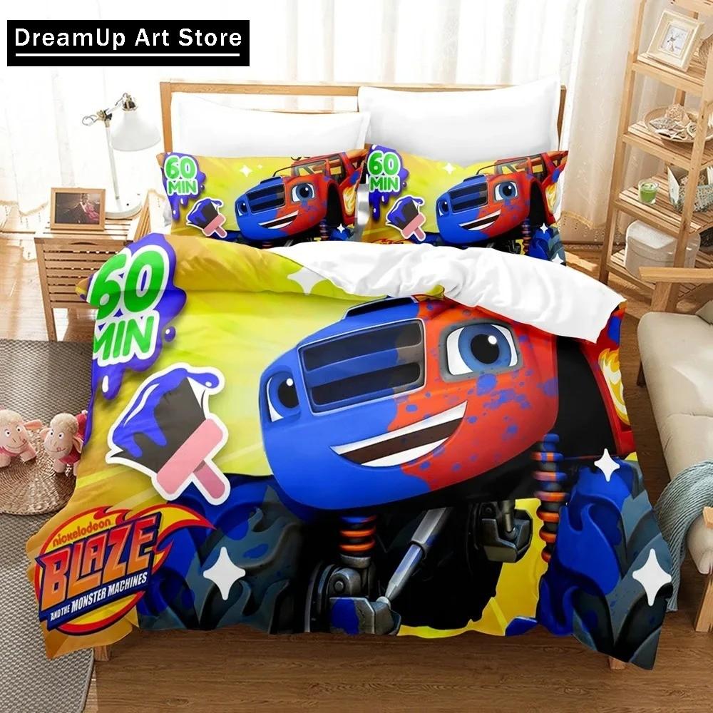 3D Print Blaze N Monster Machines Bedding Set Cartoon Duvet Cover Double Twin Full Queen King Adult Boys Bedclothes Quilt Cover