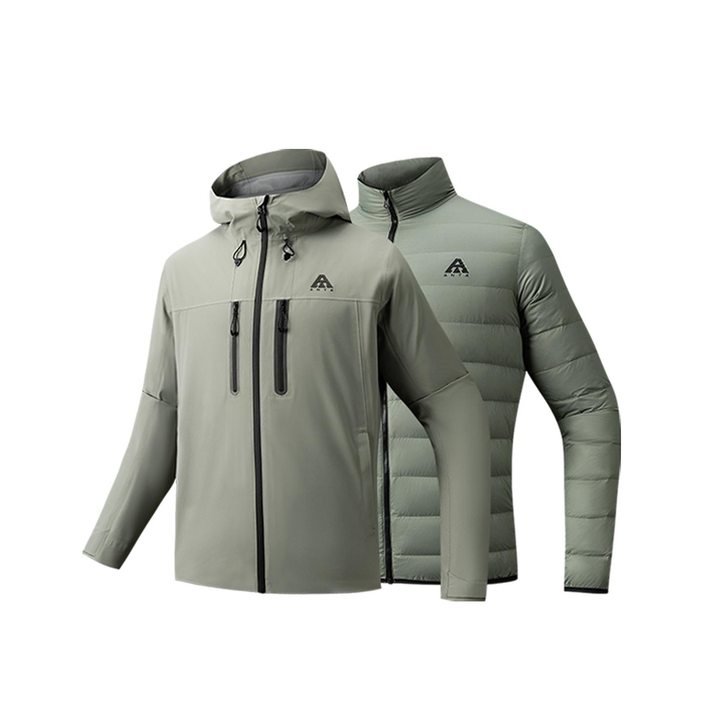 Anta Outdoor Collection Waterproof And Windproof To Keep Warm Windbreaker Jacket Men s Tipsy Green 952546603-2 XL