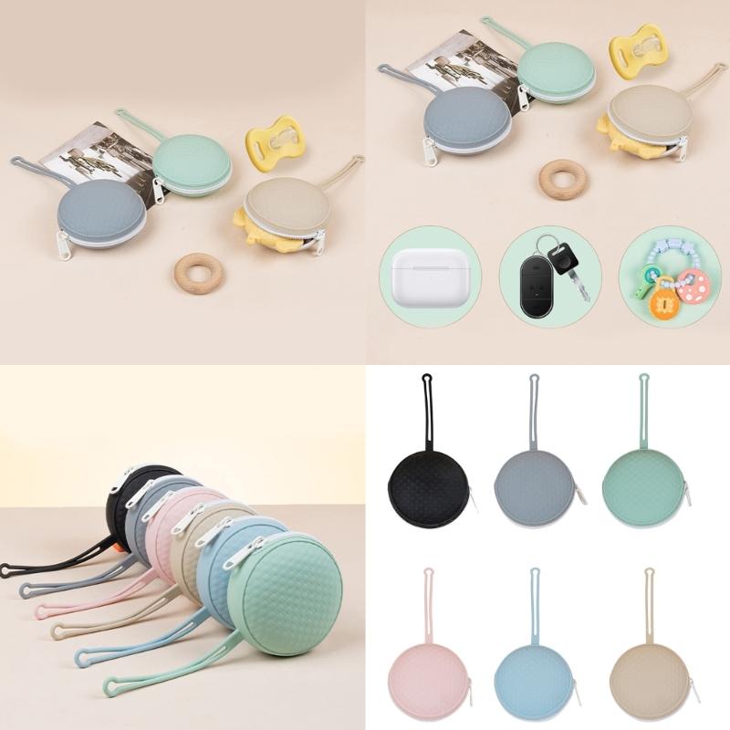 Travel Friendly Silicone Pacifier Holder Pacifier Organizers Comapct Keeps Pacifiers Clean for Families With Infants
