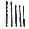 5PCS Set Masonry Drill Bits Cemented Carbide 1/4 Inch Hex Shank Professional Concrete Drill Bits Type 1/2