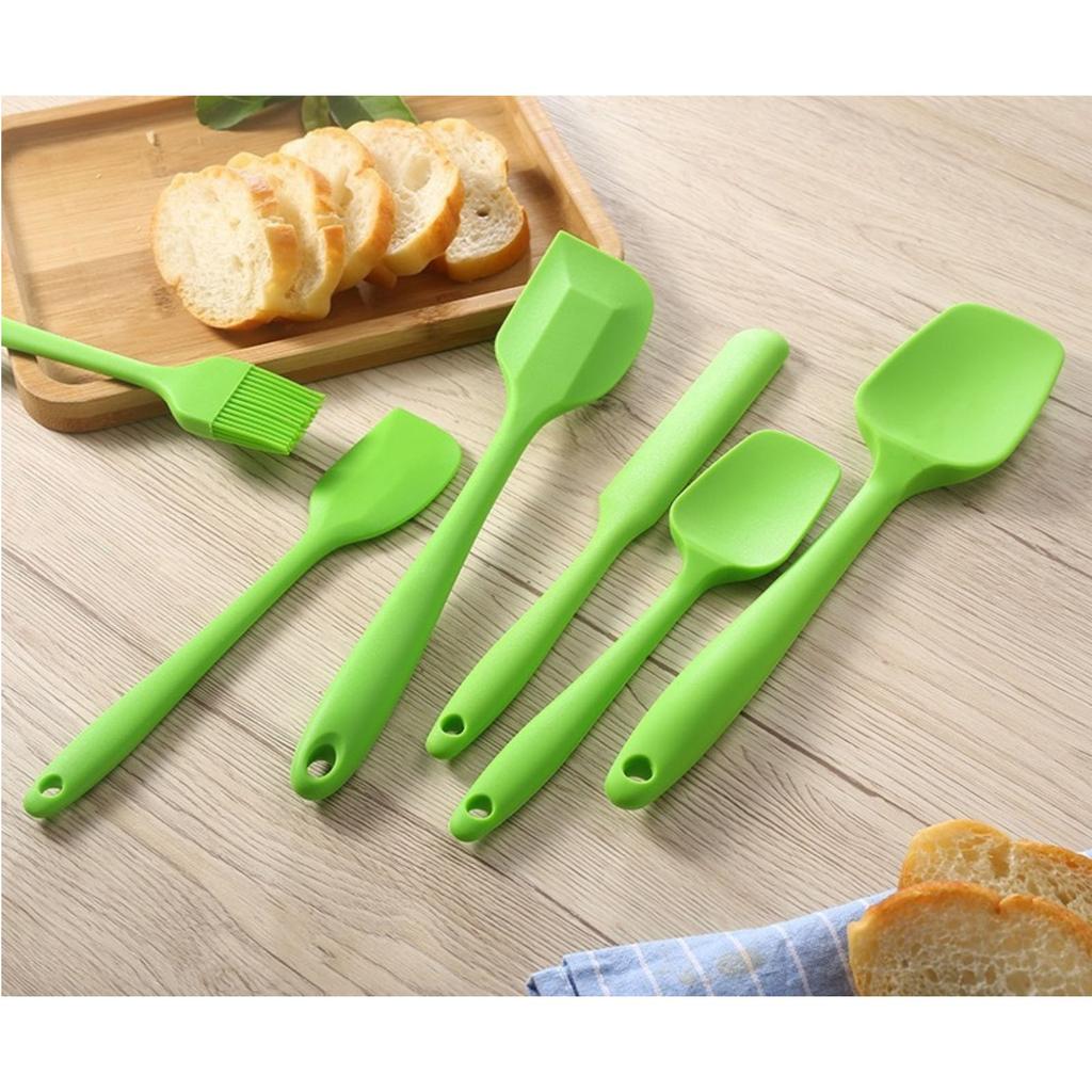 Silikonowe przybory kuchenne 6-częściowy zestaw szpatułka pędzel do oleju skrobak zestaw narzędzi silikonowy skrobak do kremu narzędzie do pieczenia zestaw sześcioczęściowy