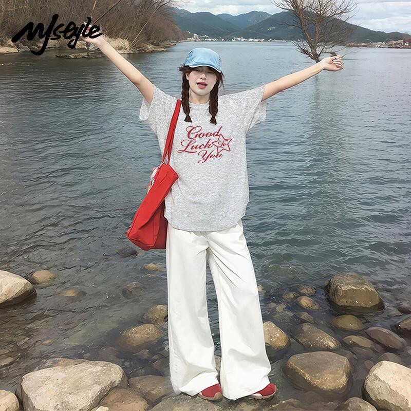 MJ STYLE Women's Pure Cotton Short Sleeve T-shirt