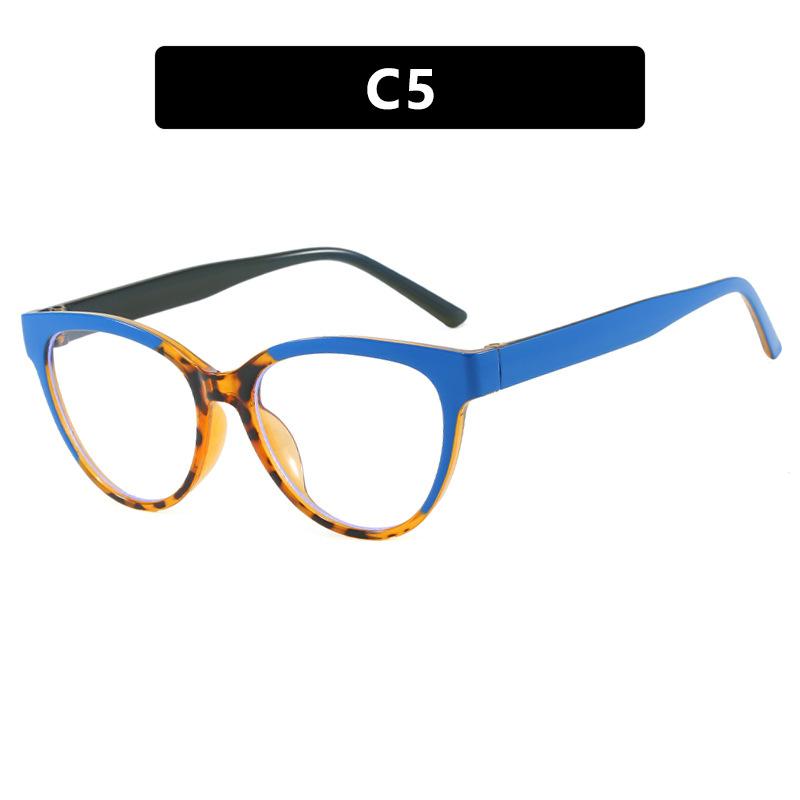 Triangular cat eye color matching flat mirror new glasses frame personalized ins concave shape European and American street shot glasses frame