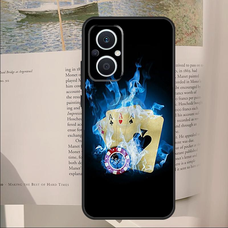 Dices Poker Casino Cover For OPPO Reno 11F 12F 13F 14F 14 10 11 13 Pro 7 8 Lite OPPO Find X8 X6 X5 X9 Pro Case